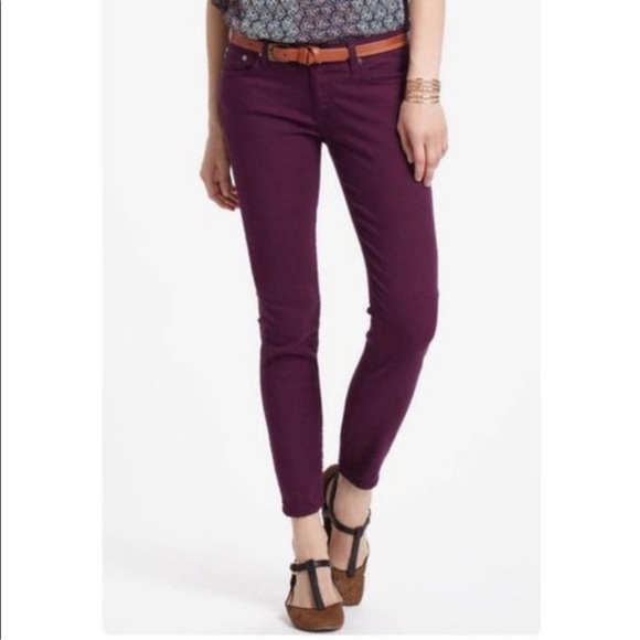 AG Adriano Goldschmied The Stevie Ankle Jeans Purple Size 28R - Picture 1 of 6